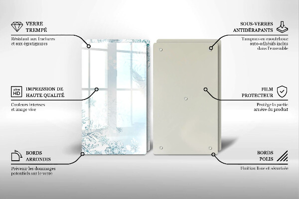 Herdabdeckplatte glas Schneeflocke