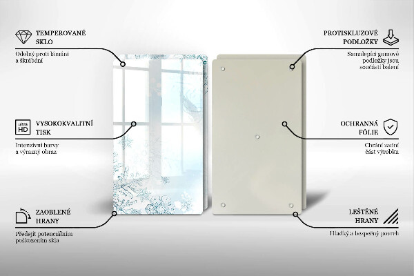 Herdabdeckplatte glas Schneeflocke