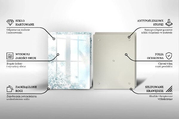 Herdabdeckplatte glas Schneeflocke