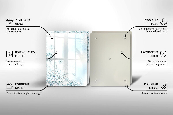 Herdabdeckplatte glas Schneeflocke