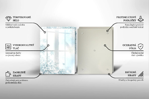 Herdabdeckplatte glas Schneeflocke