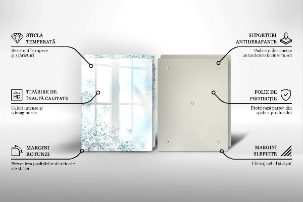 Herdabdeckplatte glas Schneeflocke