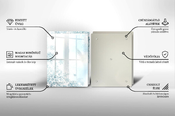 Herdabdeckplatte glas Schneeflocke