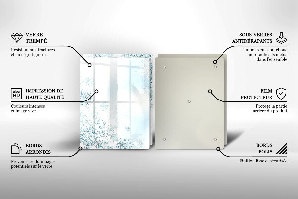 Herdabdeckplatte glas Schneeflocke