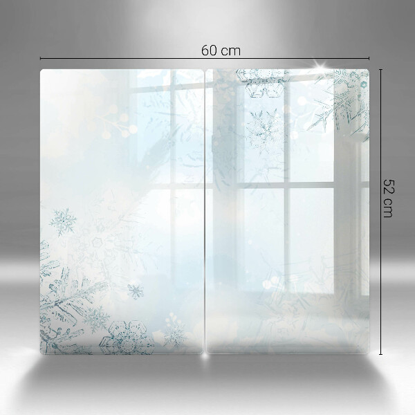 Herdabdeckplatte glas Schneeflocke