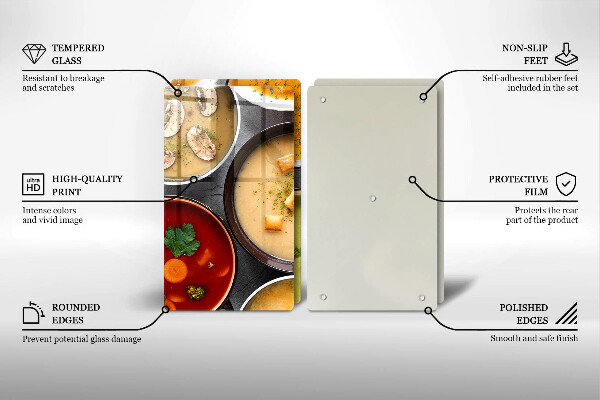 Herdabdeckplatte glas Bunte Suppen