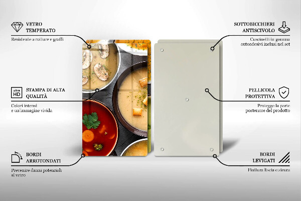 Herdabdeckplatte glas Bunte Suppen
