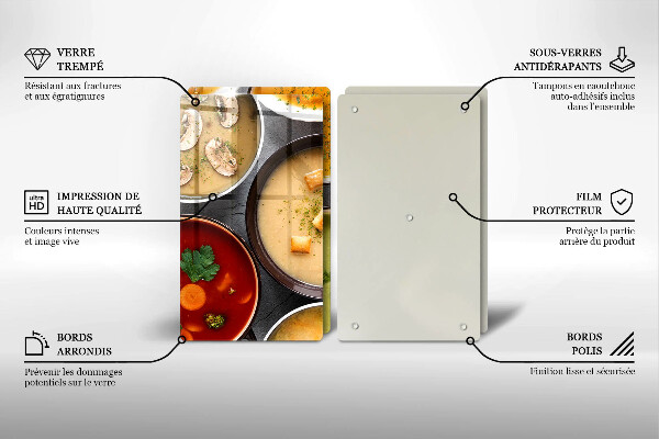 Herdabdeckplatte glas Bunte Suppen