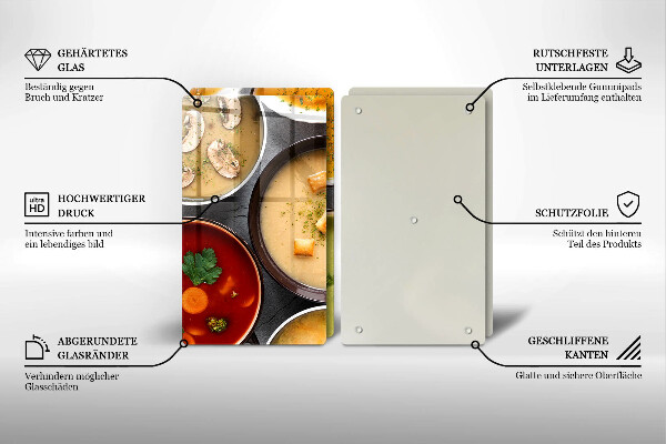 Herdabdeckplatte glas Bunte Suppen