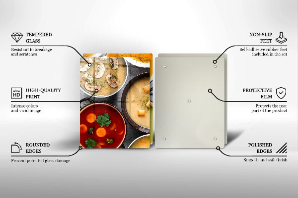 Herdabdeckplatte glas Bunte Suppen