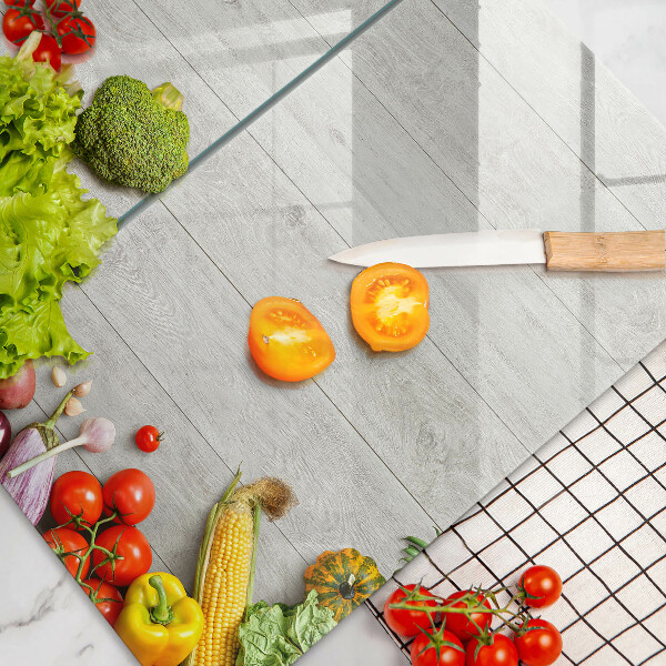 Herdabdeckung Gemüse auf Brettern