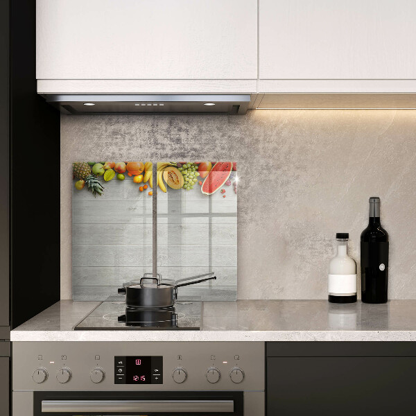 Herdabdeckung Früchte auf Brettern