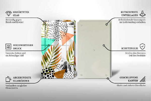 Herdabdeckung Boho-Blättermuster