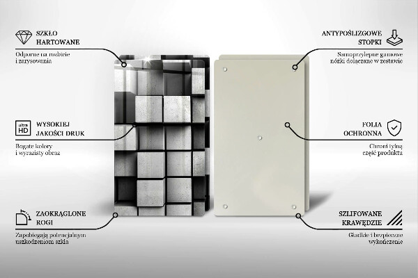 Herdabdeckung Abstrakte 3D-Quadrate