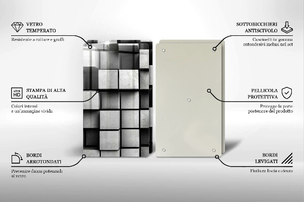Herdabdeckung Abstrakte 3D-Quadrate
