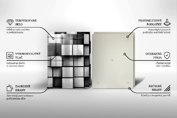 Herdabdeckung Abstrakte 3D-Quadrate