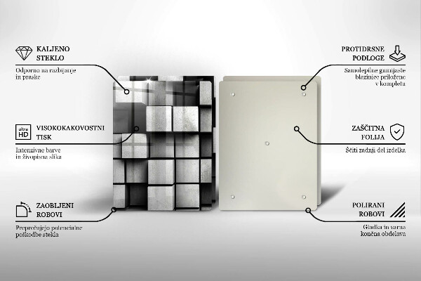 Herdabdeckung Abstrakte 3D-Quadrate