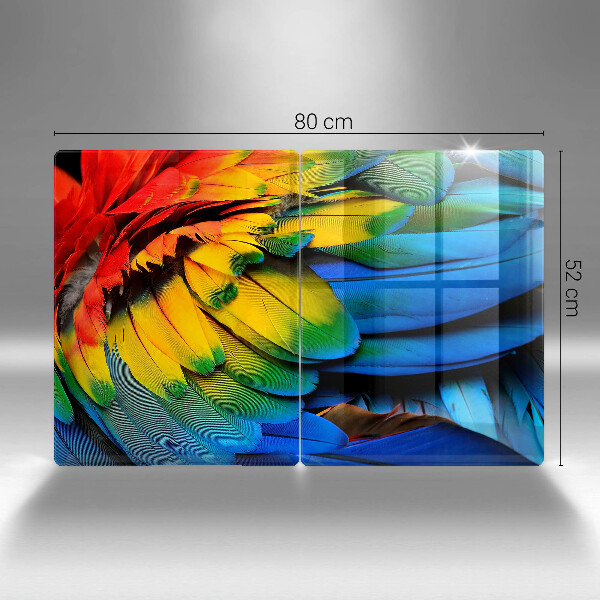 Herdabdeckung Bunte Papageienfedern