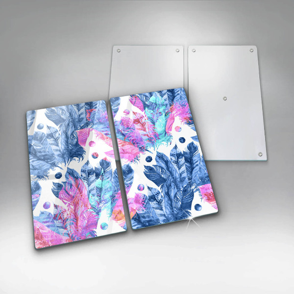 Herdabdeckung Federn-Boho-Illustration