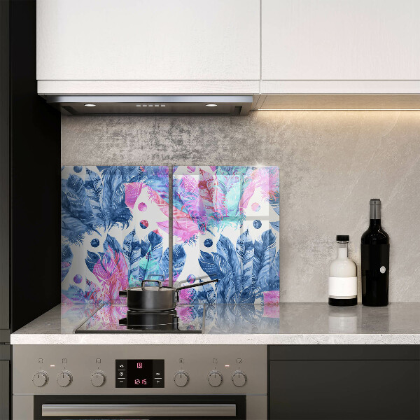 Herdabdeckung Federn-Boho-Illustration