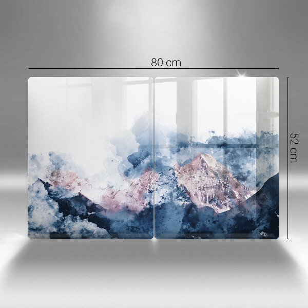 Herdabdeckung Abstrakt bemalte Berge