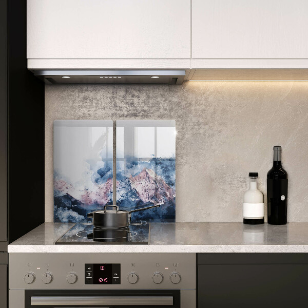 Herdabdeckung Abstrakt bemalte Berge