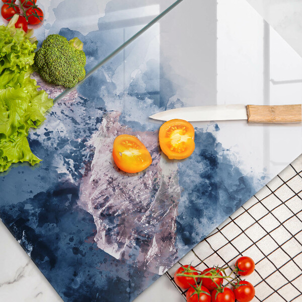 Herdabdeckung Abstrakt bemalte Berge