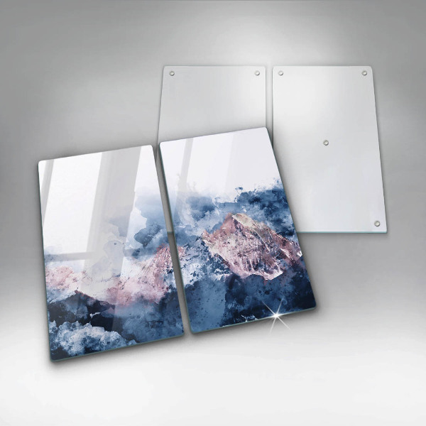 Herdabdeckung Abstrakt bemalte Berge