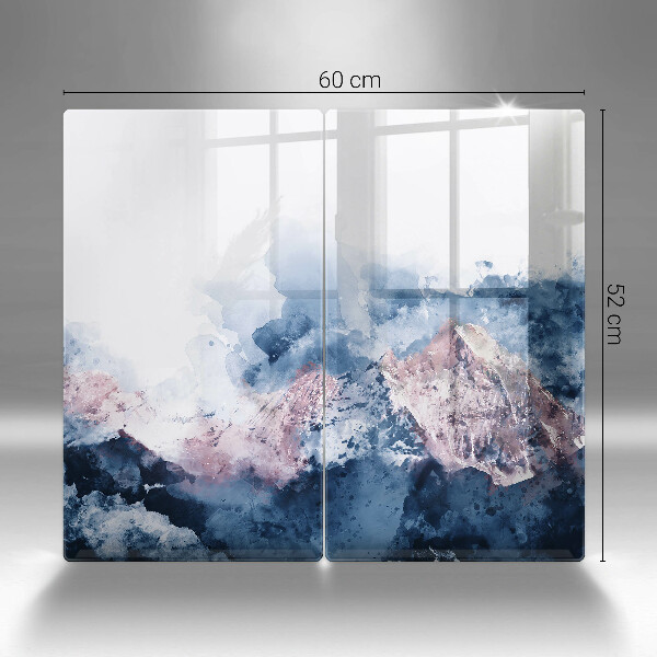 Herdabdeckung Abstrakt bemalte Berge