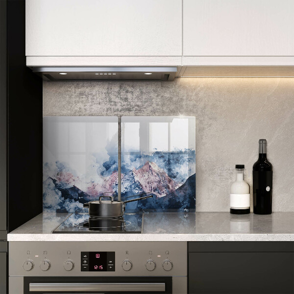 Herdabdeckung Abstrakt bemalte Berge