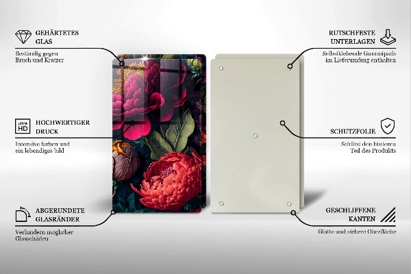 Herdabdeckung Schöne Blumen