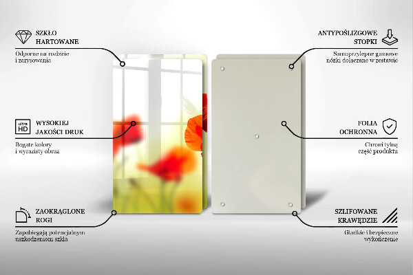 Herdabdeckung Rote Mohnblumen