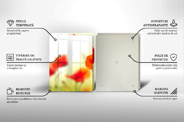 Herdabdeckung Rote Mohnblumen