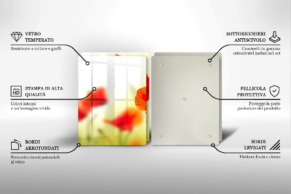 Herdabdeckung Rote Mohnblumen