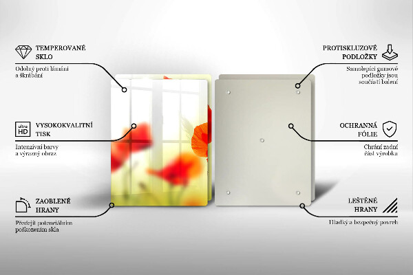 Herdabdeckung Rote Mohnblumen