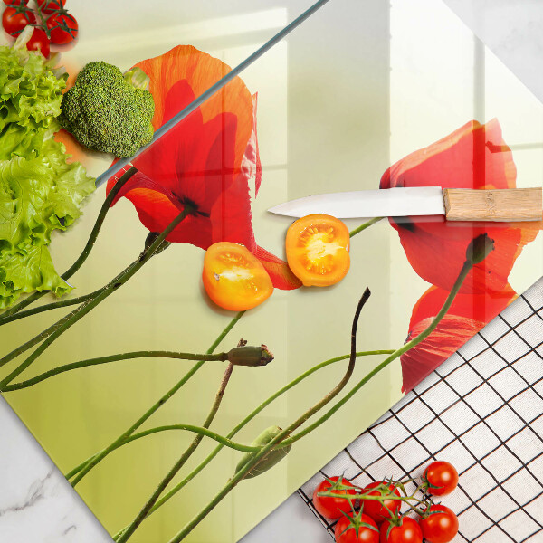 Herdabdeckung Rote Mohnblumen
