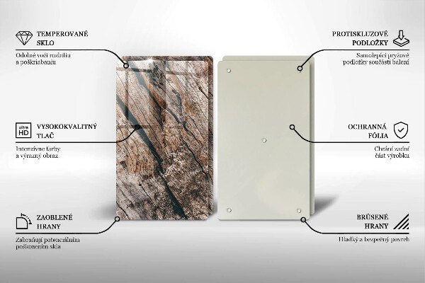 Herdabdeckung Holzstruktur