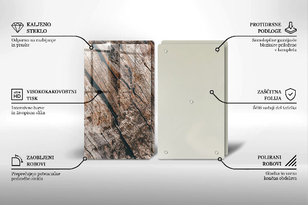 Herdabdeckung Holzstruktur