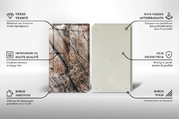 Herdabdeckung Holzstruktur