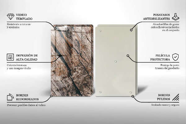 Herdabdeckung Holzstruktur