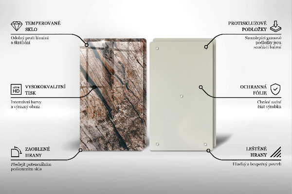 Herdabdeckung Holzstruktur