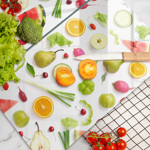 Herdabdeckung Obst- und Gemüsemuster