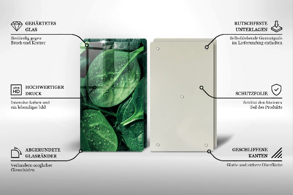 Herdabdeckung Basilikumblätter