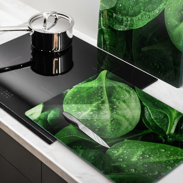 Herdabdeckung Basilikumblätter