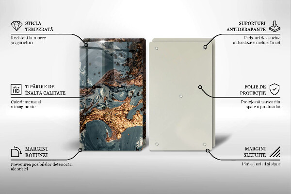 Herdabdeckung Goldene Felsstruktur