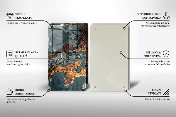 Herdabdeckung Goldene Felsstruktur