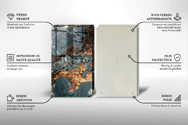 Herdabdeckung Goldene Felsstruktur