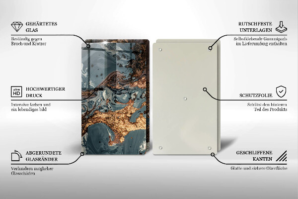 Herdabdeckung Goldene Felsstruktur