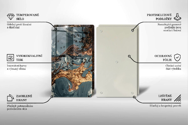 Herdabdeckung Goldene Felsstruktur