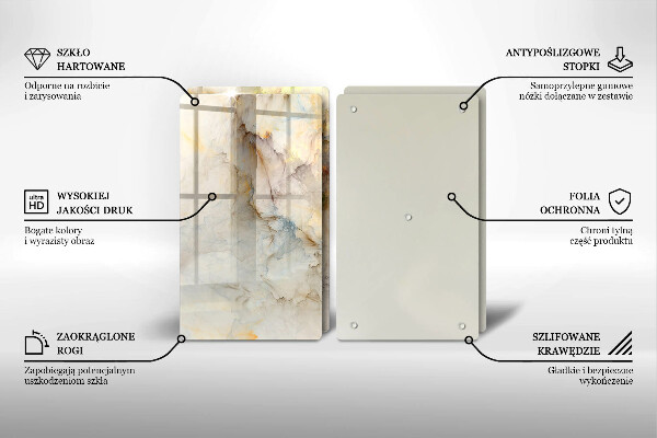Herdabdeckung Marmorstruktur mit Gold